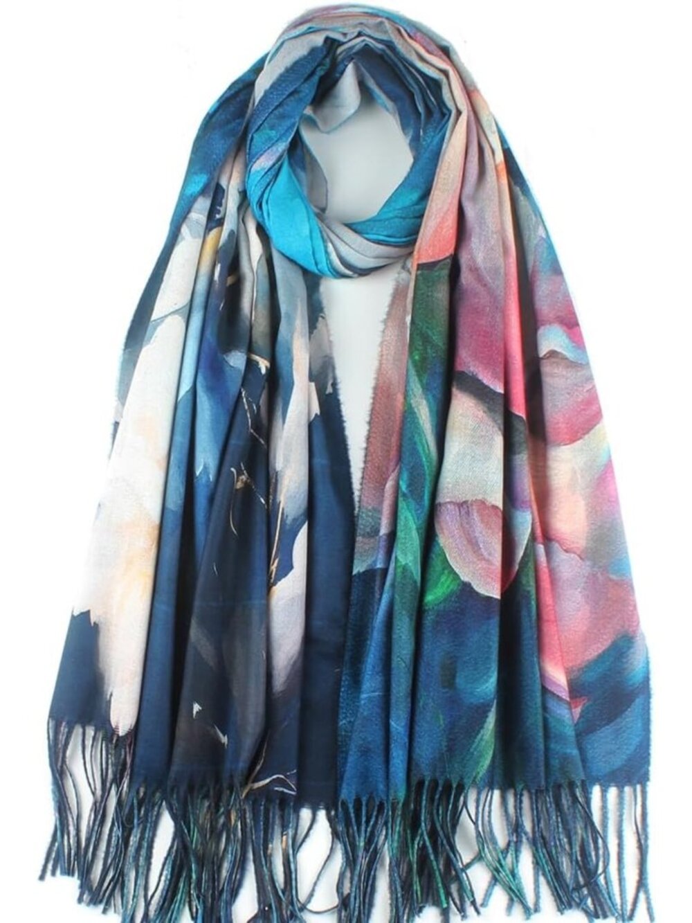 Soft Cashmere Feel Scarf for Women | Winter Warm Large Shawl Wrap | Art Print